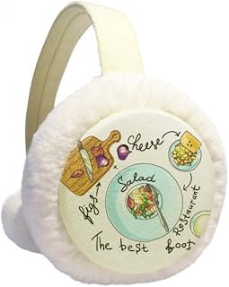 Salad Cheese Figs France Restaurant Winter Ear Warmer Cable Knit Furry Fleece Earmuff Outdoor