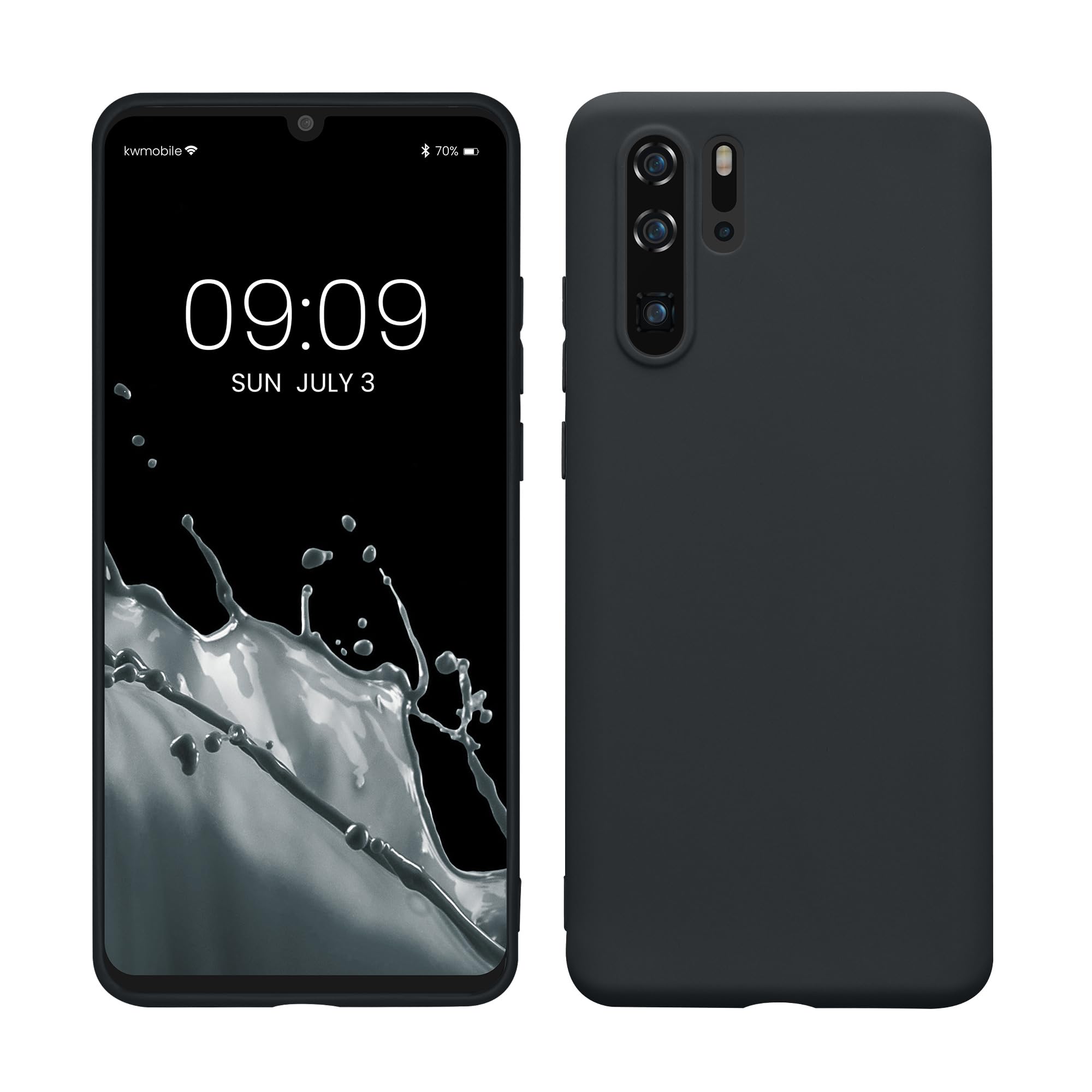 kwmobile Case for Huawei P30 Pro Case - Soft Cover - Shockproof TPU Material - Wireless Charging - Blueberry