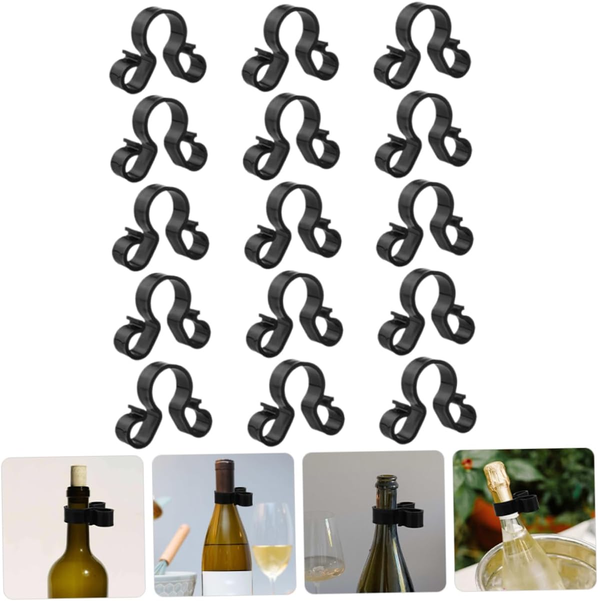 15 Piece Plastic Wine Bottle Safety Clips for Birthday Parties