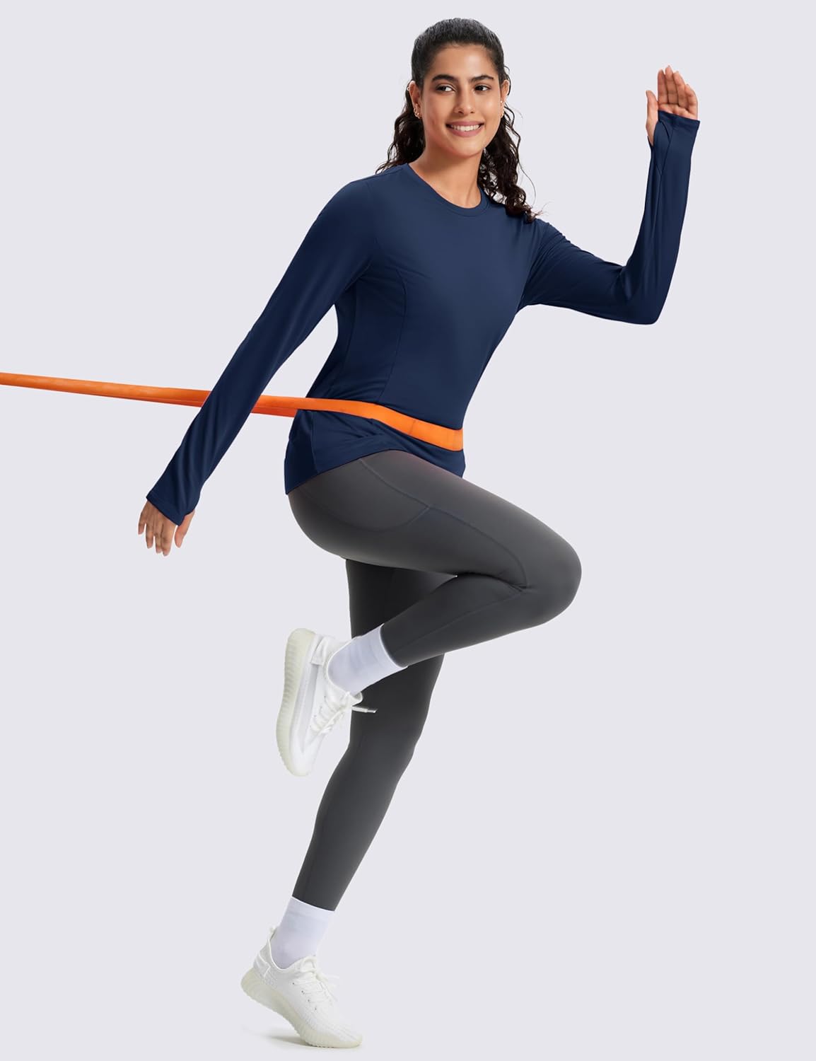 MAGCOMSEN WomensThermal Long Sleeve Shirt Fleece Lined Warm Base Layer Running Workout Athletic Top Winter with Pocket - Image 7