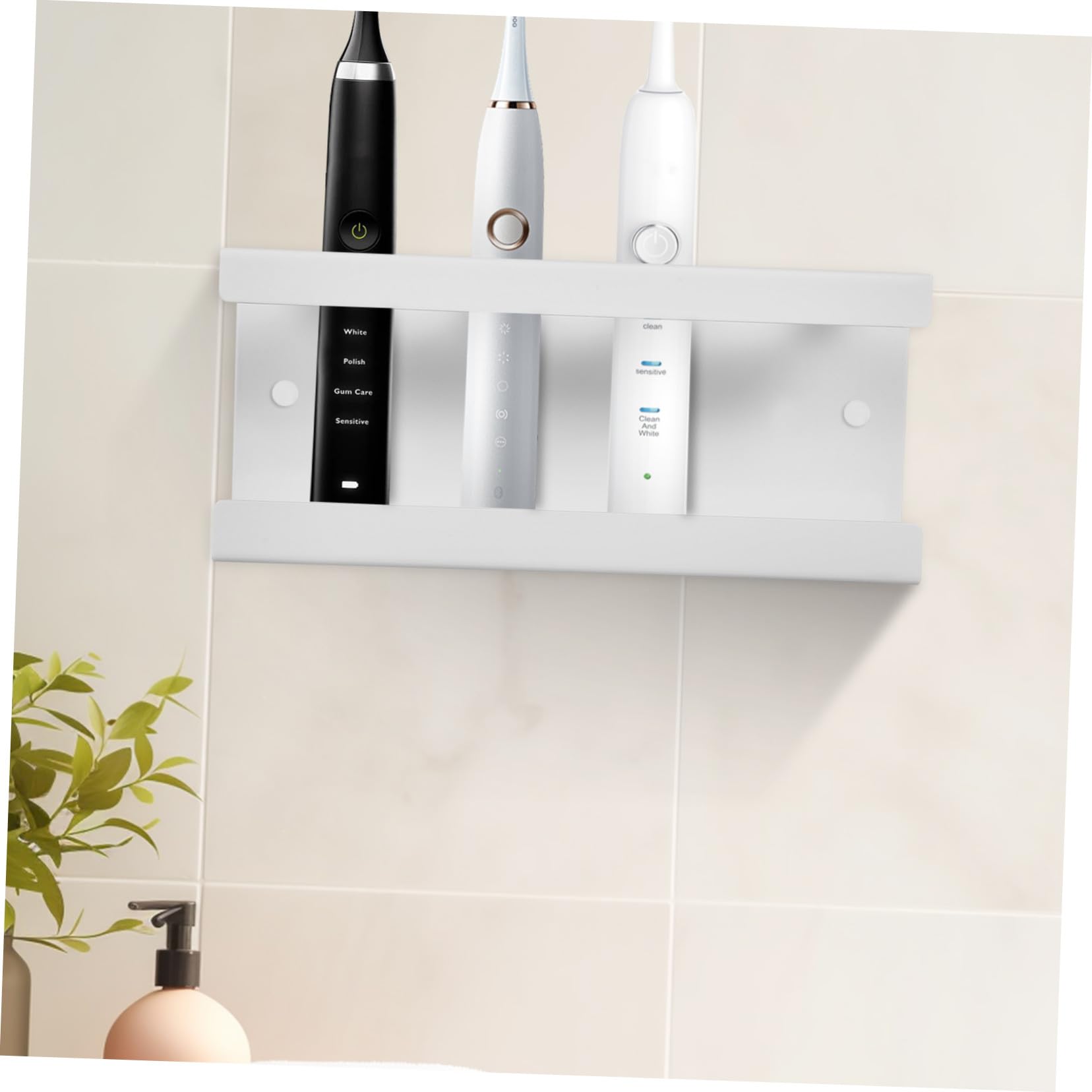 Portaspazzolini Elettrici da Parete per Bagno in Acciaio Inox Scomparti Organizer per Spazzolini e Dentifricio
