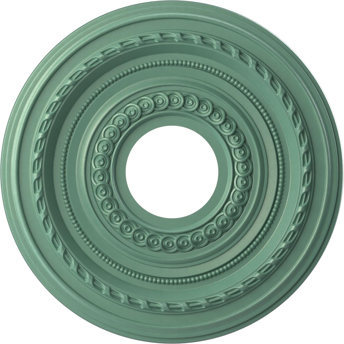 19"OD x 3 1/2"ID x 1"P Cole Thermoformed PVC Ceiling Medallion (Fits Canopies up to 5 1/8"), UltraCover Satin Hunt Club Green — Amazon image 19
