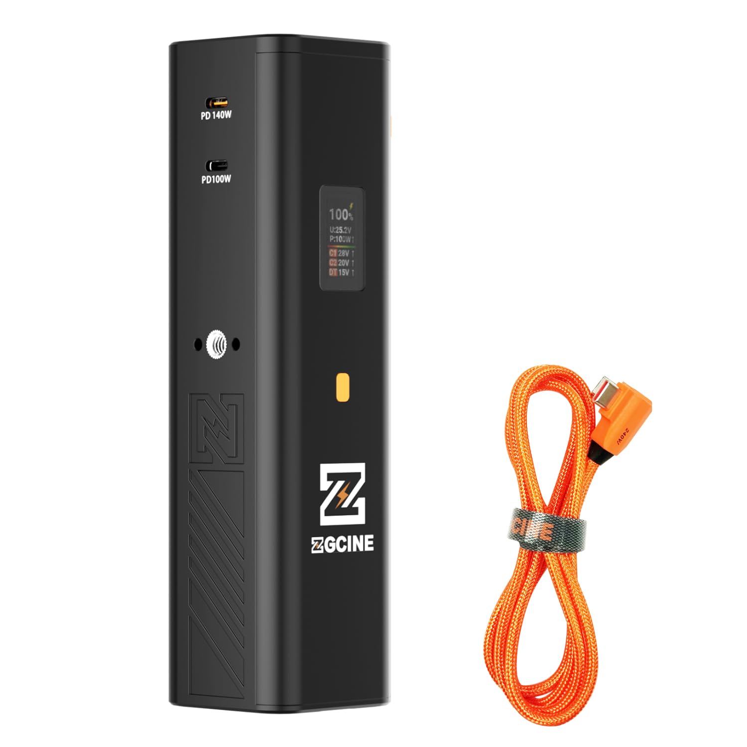ZGCINE ZG-H110 uchwyt baterii do aparatu 99 Wh 140 W PD3.1 powerbank | ręczny uchwyt baterii z wyświetlaczem LED, wyjście Dual PD+D-Tap, uchwyt akumulatora LED do kamery, światła wideo i kamery Action