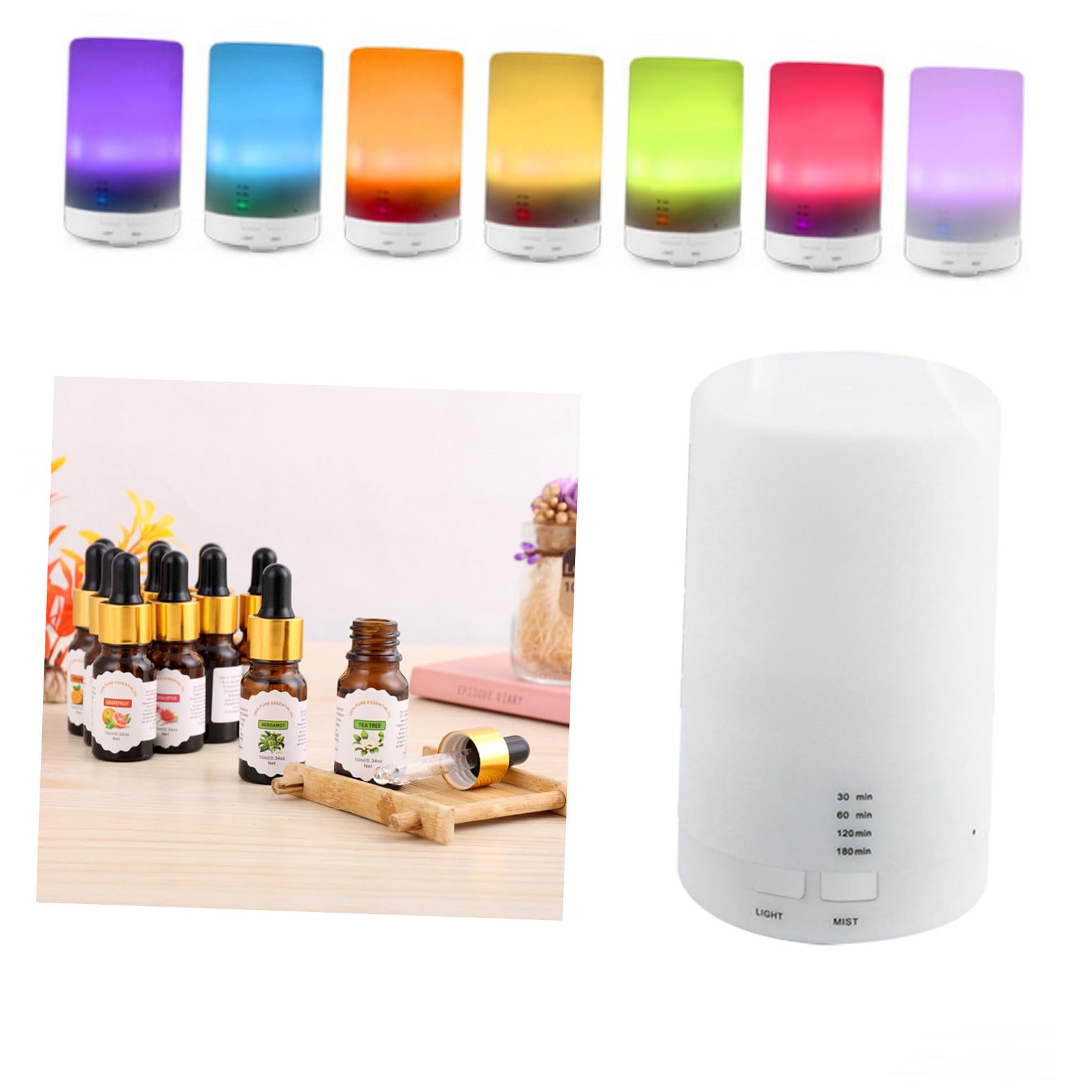 Diffuseur huile essentielle USB et humidificateur ultrasonique compact de bureau