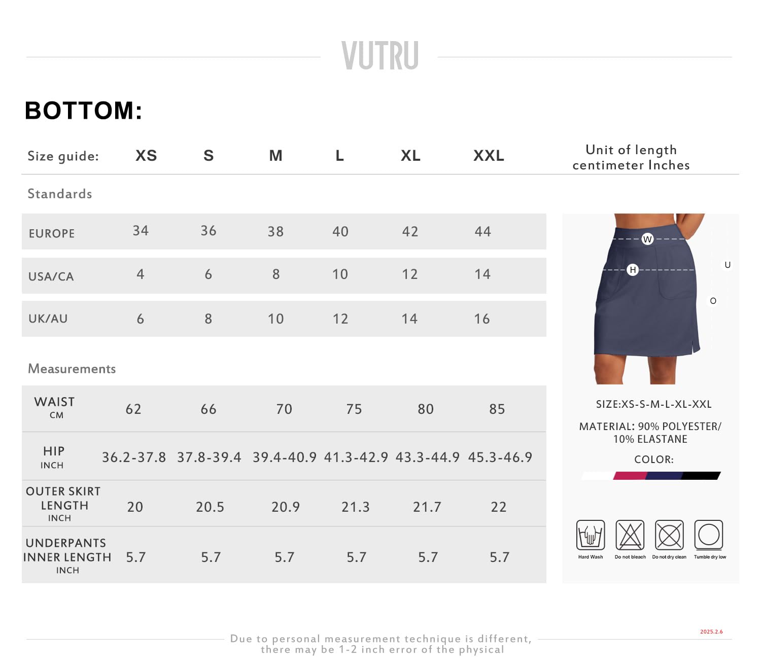 VUTRU Activewear, gonna da tennis da donna, lunghezza al ginocchio, con pantaloncini interni, gonna da tennis da donna, perfetta per sport, golf, tennis