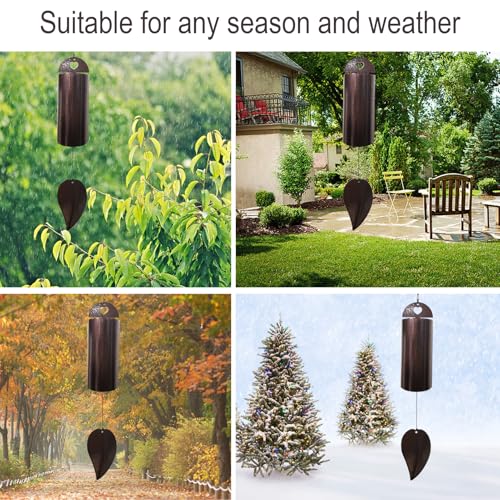 Wind Chimes for Outside Deep Tone Memorial Wind Chime Outdoor Deep Resonance Serenity Bell Copper Wind Bell Sympathy Gift Garden Decor Home Decoration 28 Inch Large
