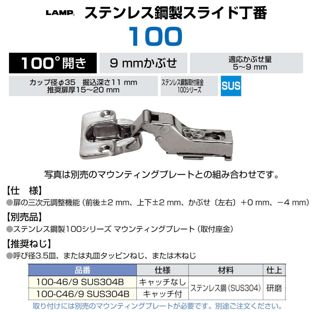 Amazon.co.jp: スガツネ工業 ランプ印 100シリーズ ステンレス鋼製 