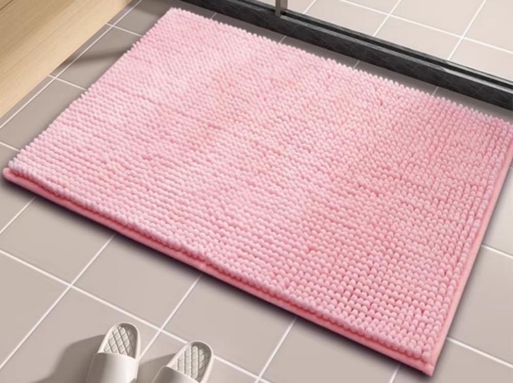 Tapis de bain en chenille antidérapant pour éviter les glissades