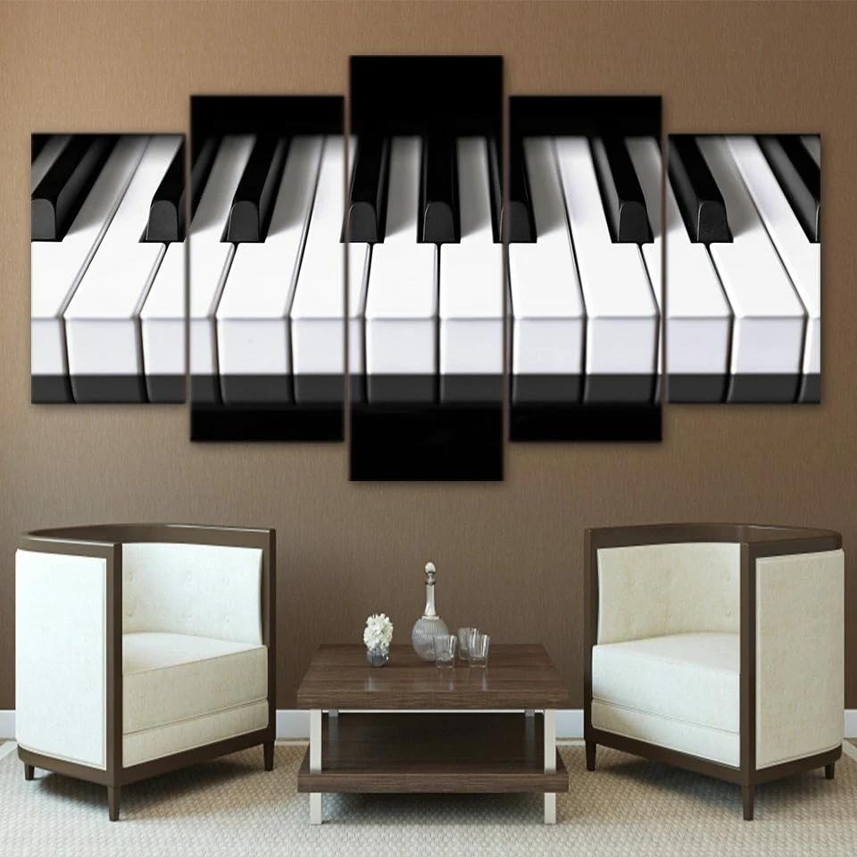 Impression sur toile 5 parties de piano classique tableau deco grand format pour salon