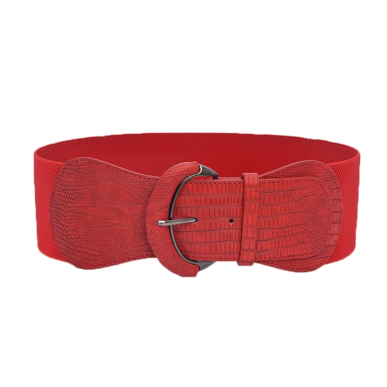 JOJOJ Ceinture à boucle en cuir synthétique pour femme - Ceinture élastique - Ceinture vintage pour femme