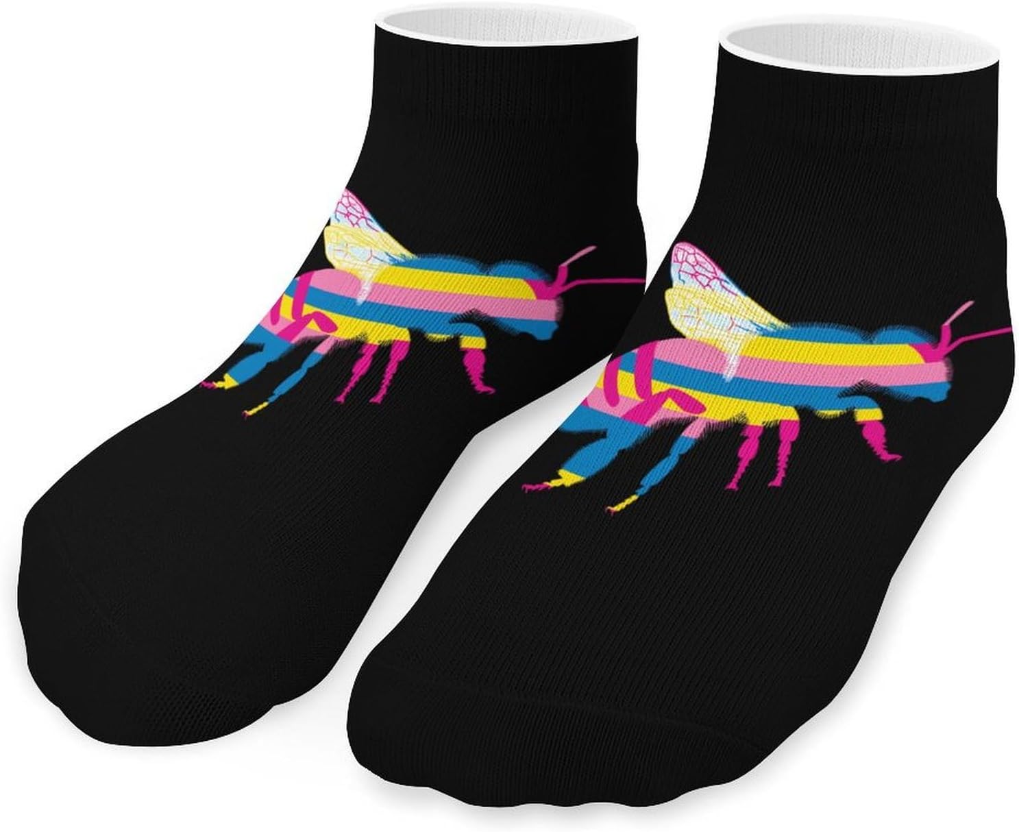 Pansexual LGBT Bee Socks for Men Women 5 Pairs Ankle Socks