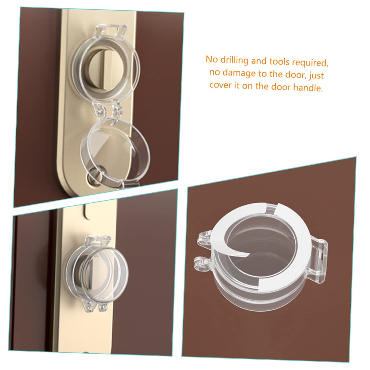 HEMOTON 4pcs Boy Girl Door Lock Protective Cover Safety Door Handle Lock Covers for Boy Girl Safety Easy Installation Design Prevents Accidental Openings