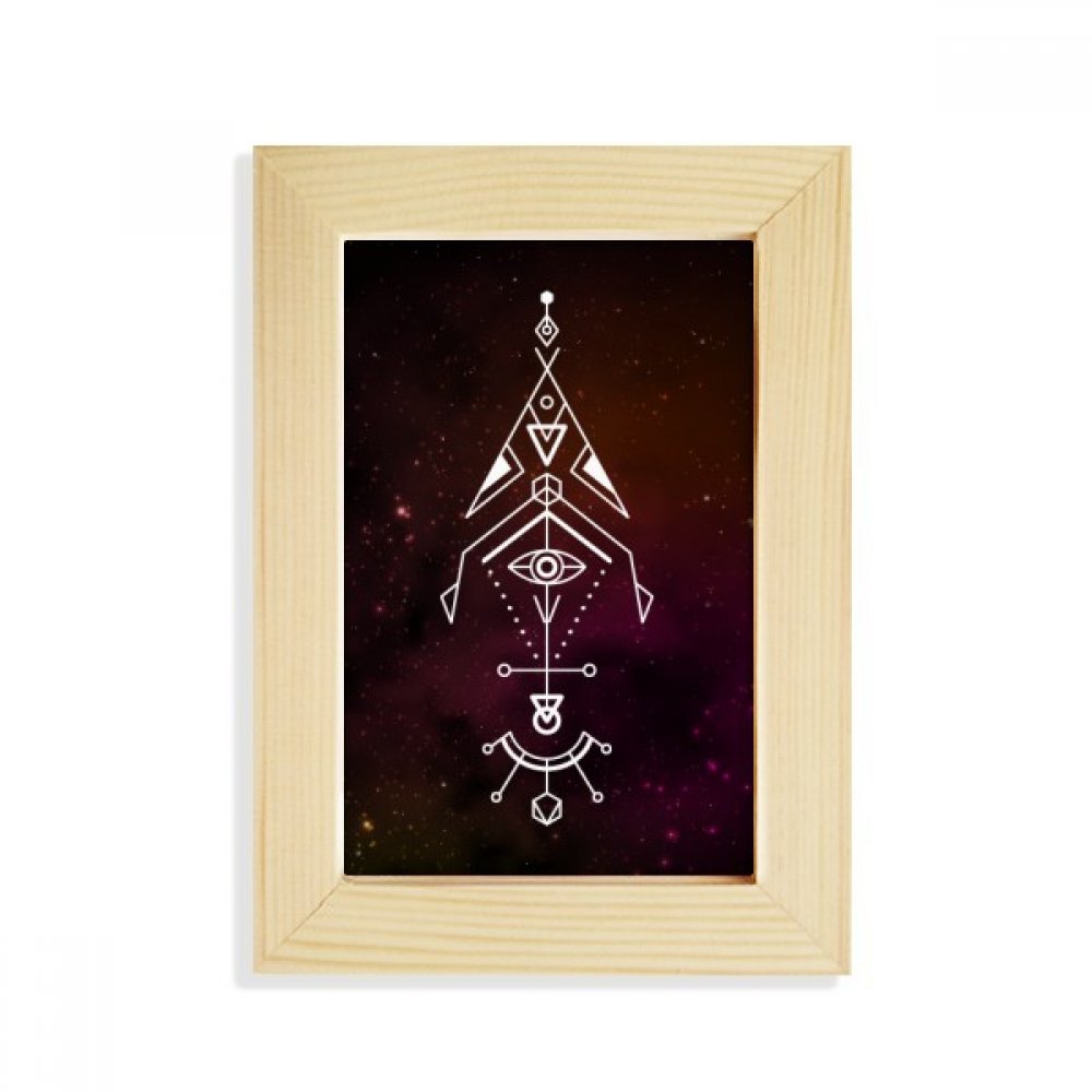 Marco de madera universo de alien arte de geometría tótem 5x7 premium
