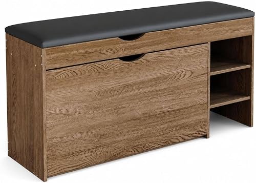 50% off promo code for Shoe Storage Bench with Cushion, Rotating Rack for Entryway on Amazon