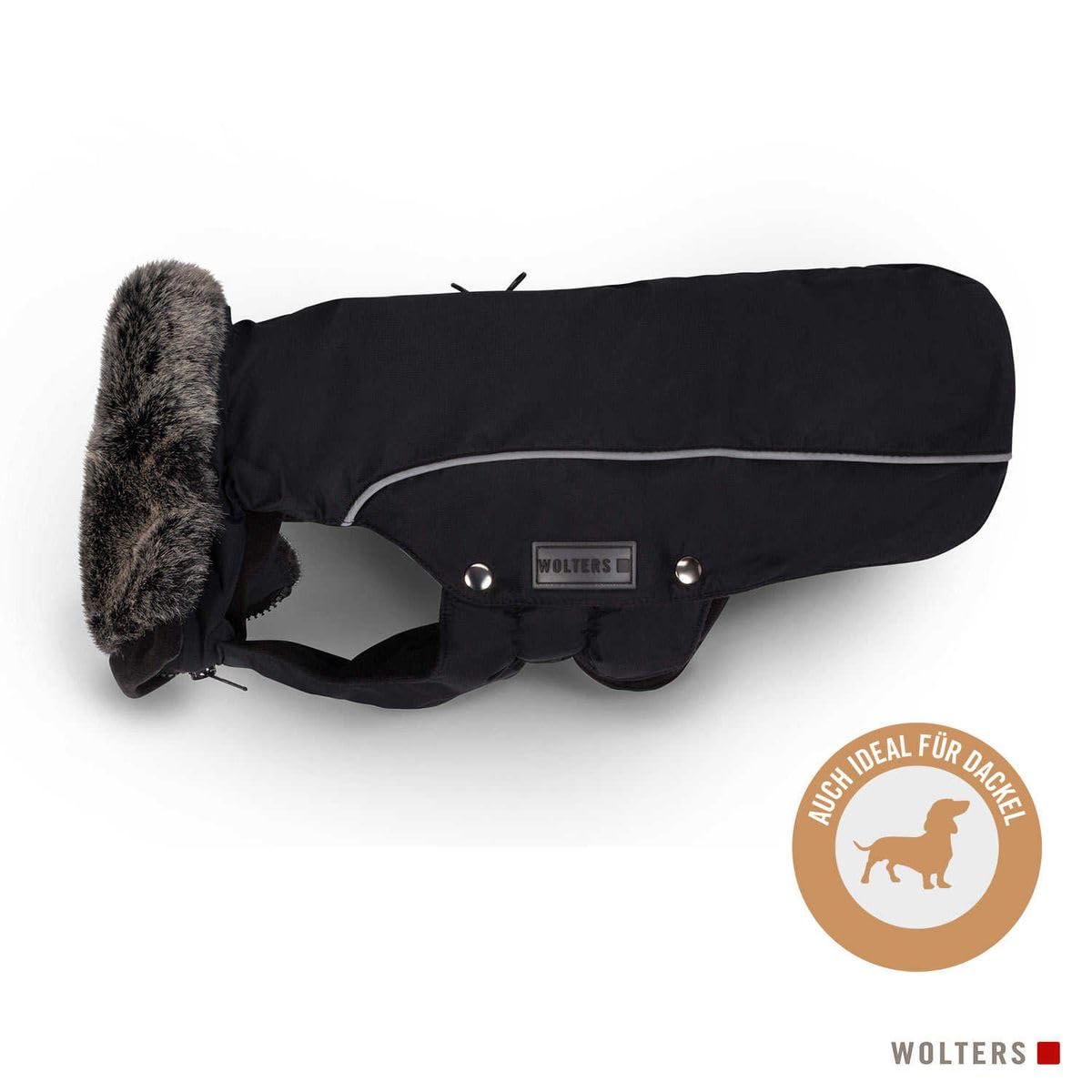 WOLTERS Winterjacke Amundsen für Dackel versch. Größen und Farben, Größe:38 cm, Farbe:schwarz