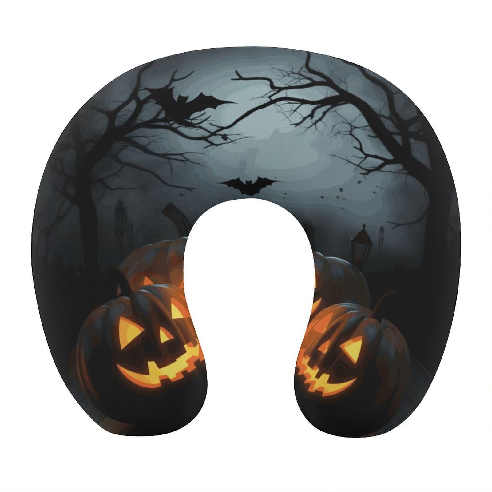 Btcowzrv Style Halloween With Pumpkins U Shaped Neck Pillow Travel Pillows