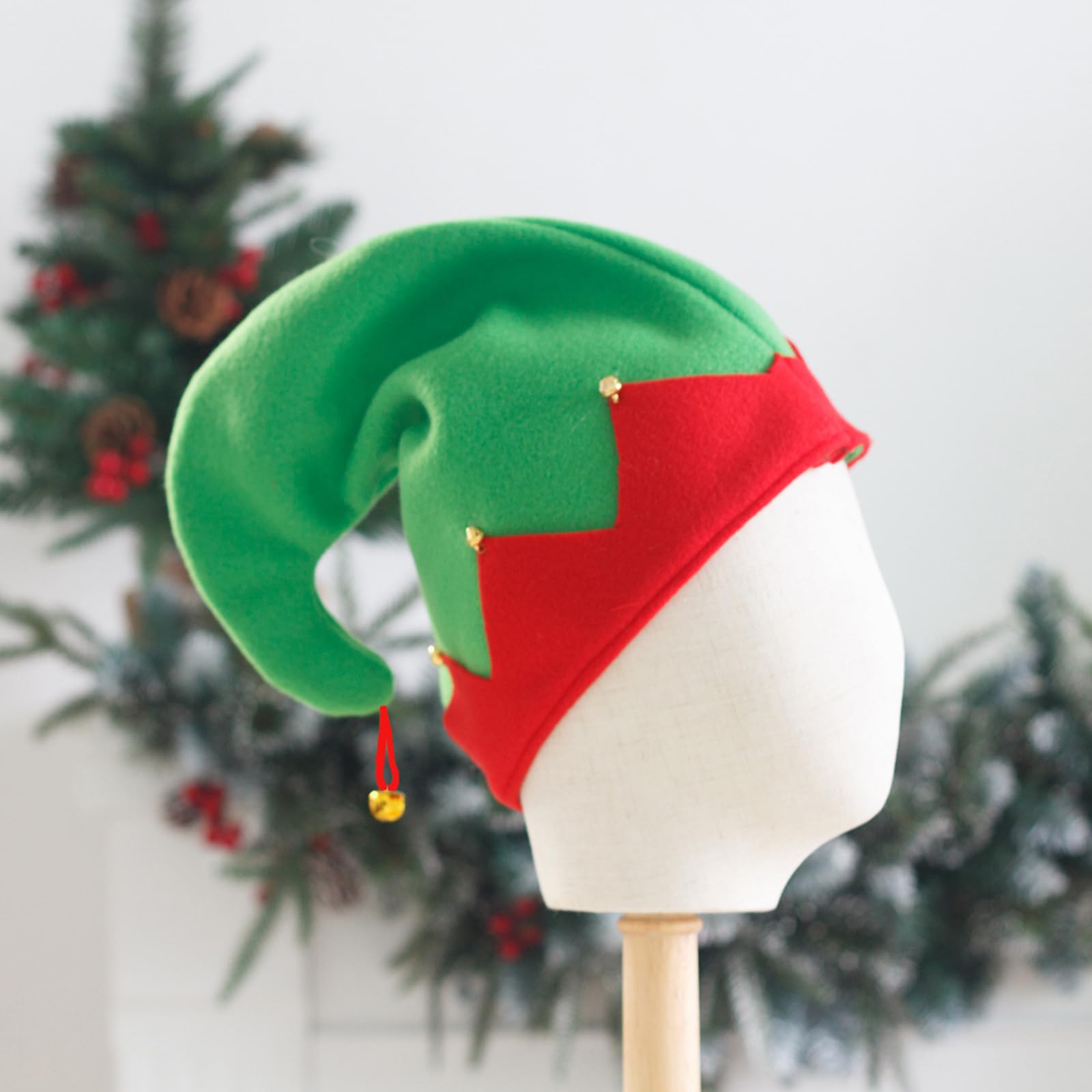4 Pieces Christmas Fairy Hat Onlvmyur Elf Hat Adult Kids Funny Santa Hats and 4 works of Elf Ears for Christmas Fancy Dress Up - Image 4