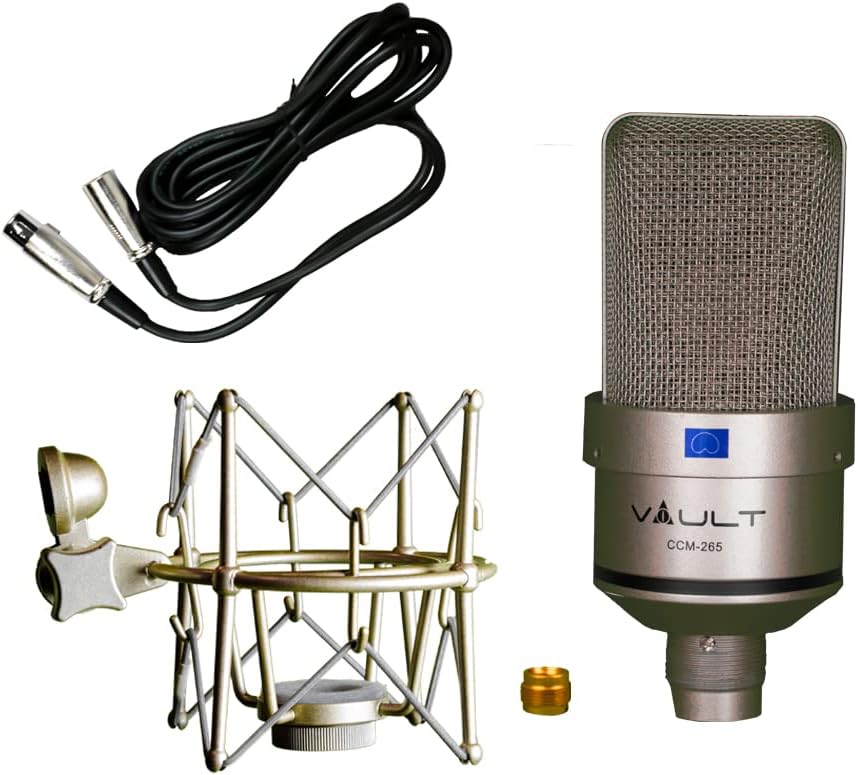 VAULT CCM-265 Condenser Cardioid Microphone with Shock Mount and XLR Cable