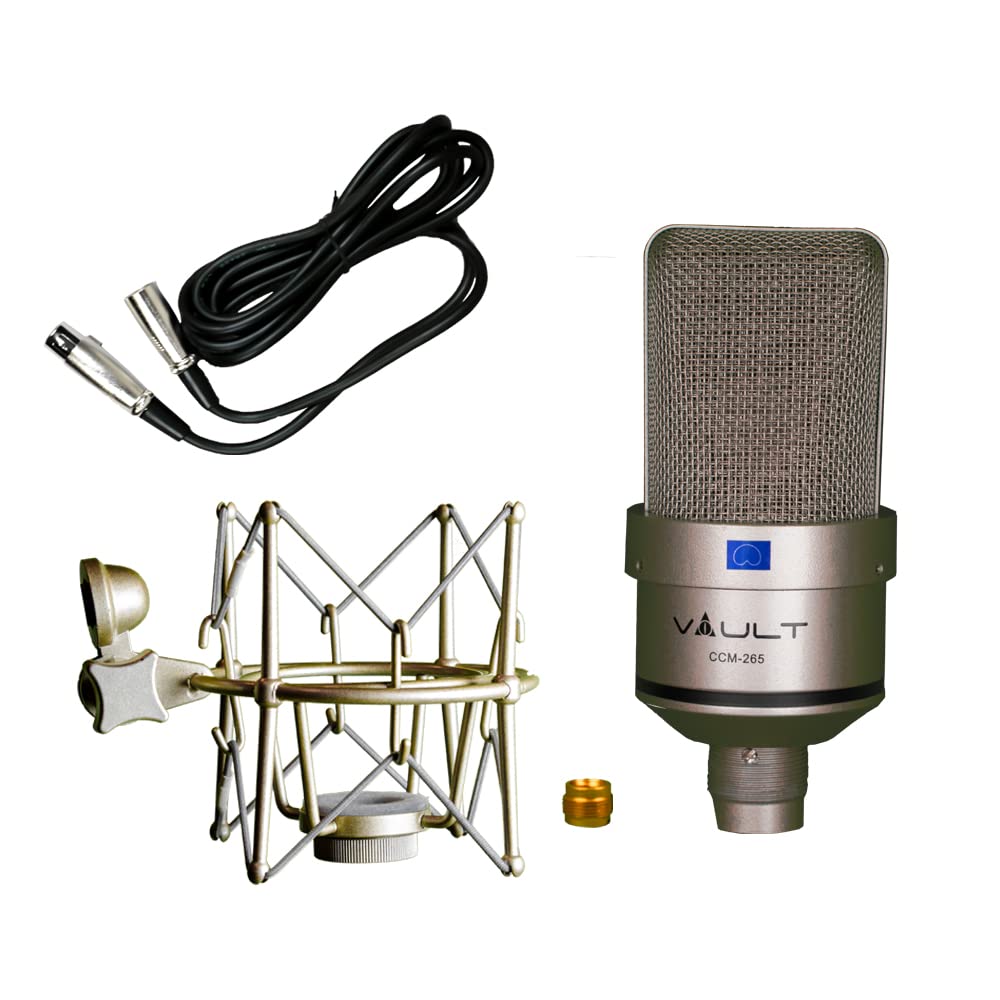 VAULT CCM-265 Condenser Cardioid Microphone with Shock Mount and XLR Cable-image-7
