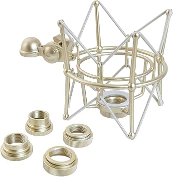 keepdrum Microphone Spider with Interchangeable Adaptor Multi Spinning for Various Microphones