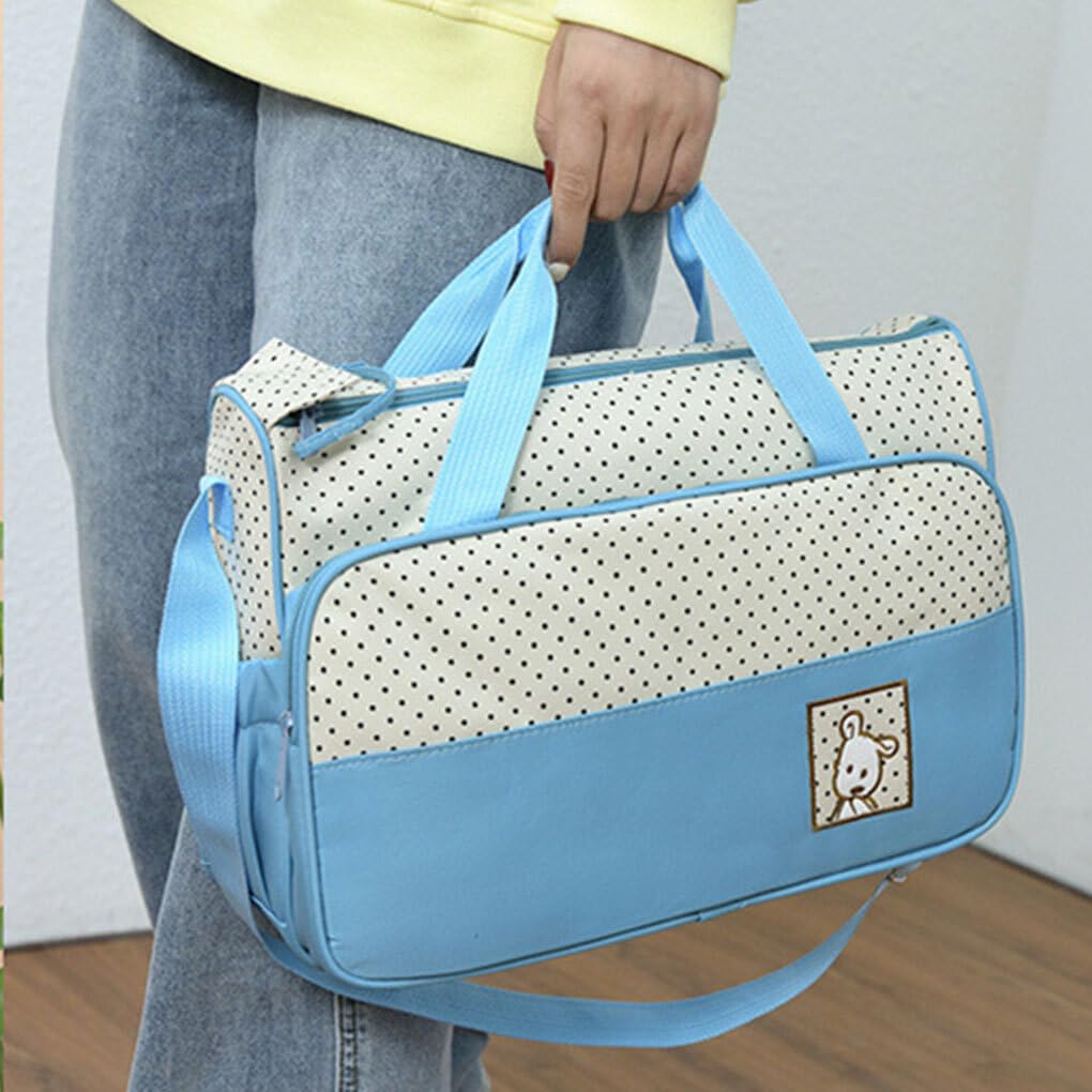Elegante Juego de Bolsa para Cambiar pañales, Gran Capacidad, Impermeable, de poliéster organizado, Carrito de Maternidad, Juegos de Bolsas para pañales, Negro
