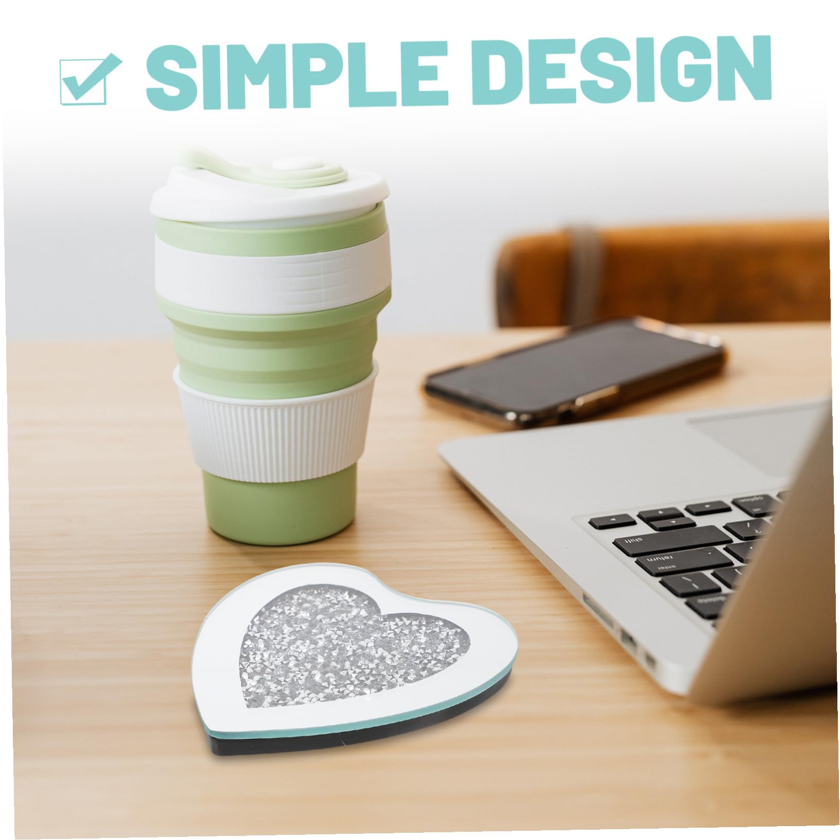 Gatuida 6 Piezas de Platillos de Vidrio en Forma de Corazón, Posavasos Resistentes al Calor y Rayaduras para Tazas de Té, Ideales para Hoteles y Bares
