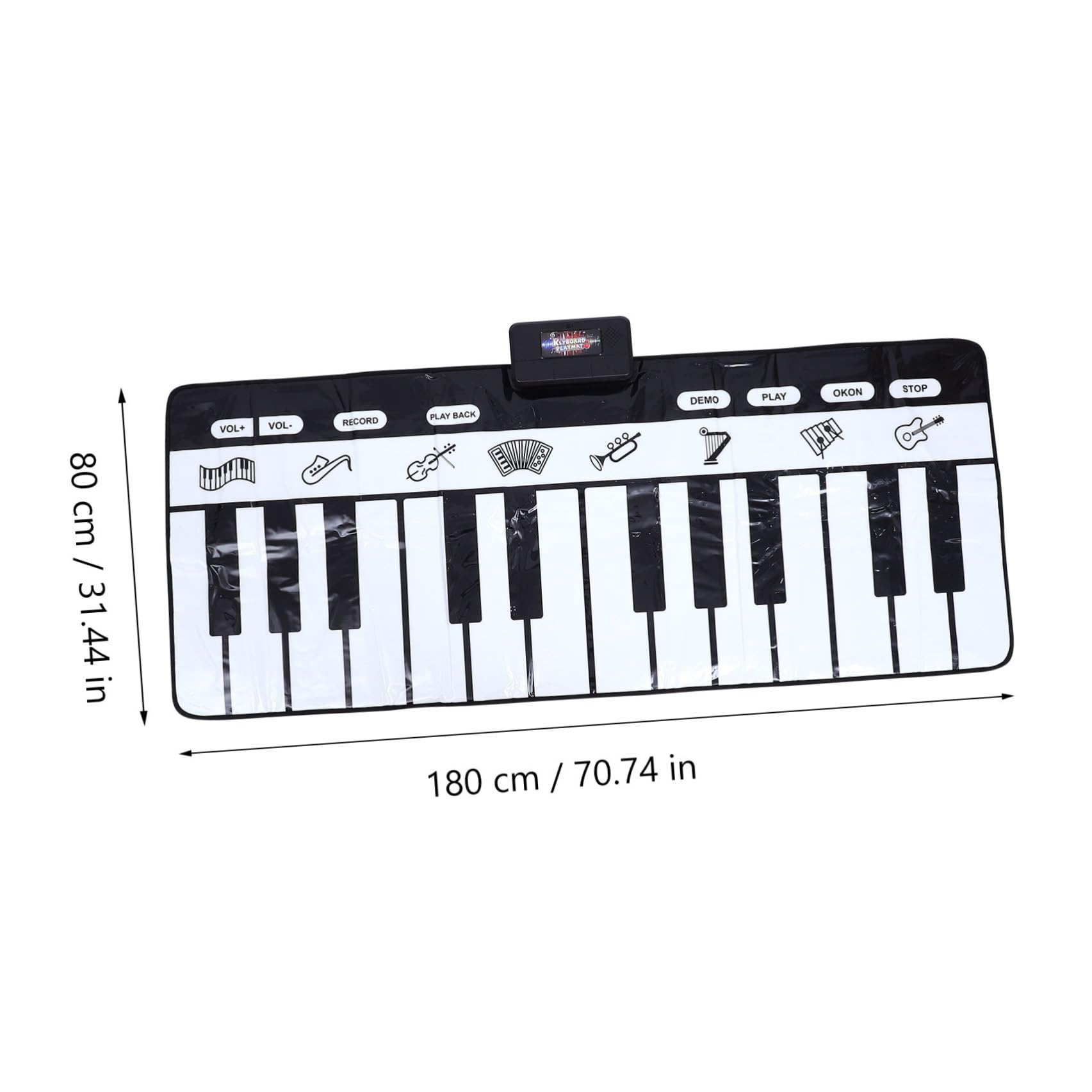 Tappeto Musicale Pianoforte 180x72 Cm 1 Pezzo Bianco