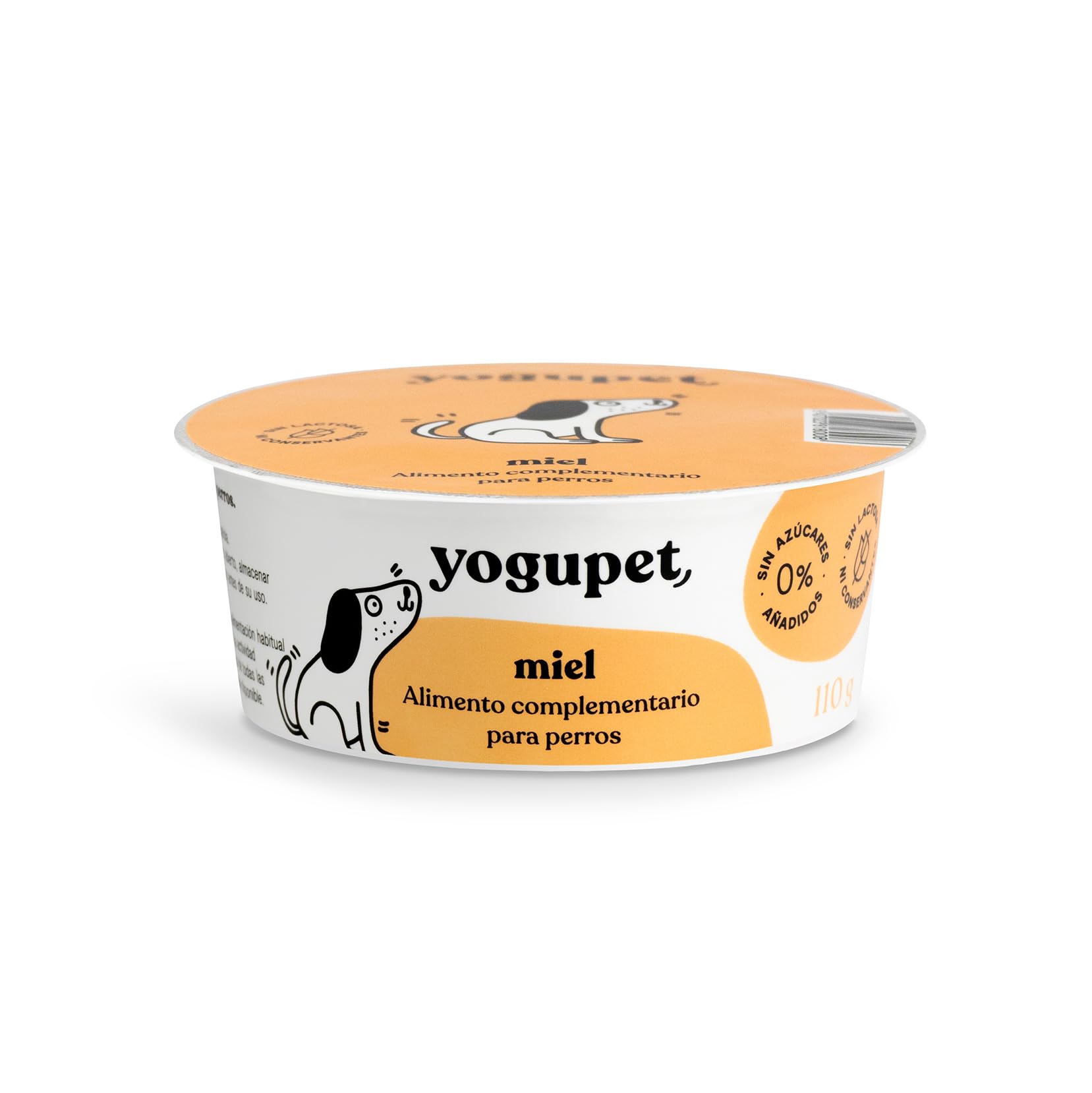 Yogupet Yogur para Perros con Miel Española. Alimento Complementario Pasteurizado para el Perro. 12x110g.