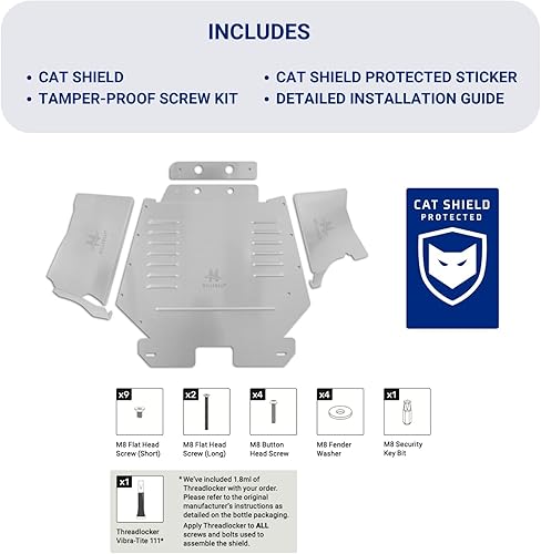 Miniatura 3 de Escudo antirrobo para convertidor catalítico, compatible con Toyota 4Runner estándar 2014-2024, 4.0L - Protección de convertidor catalítico de