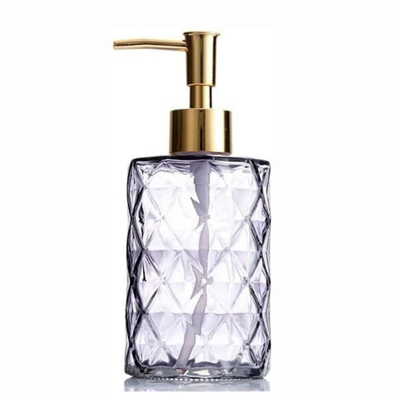 Kxaoxgrc Grey Glass Soap Lotion Dispenser Set, Glass Soap Dispenser Multicolor 400Ml Press Type For Kitchen Bathroom(Grey)