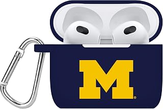 Affinity Bands Michigan Wolverines Silicone Case Cover Compatible with Apple AirPods Gen 3 (Navy)
