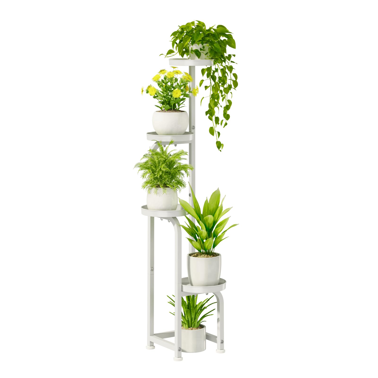 Bamworld Tall Plant Stand Indoor Outdoor Corner Metal Plant Pot Stand for Multiple Plants 4 Tier Heavy Duty Plant Rack for Patio Garden Balcony Living Room Bedroom
