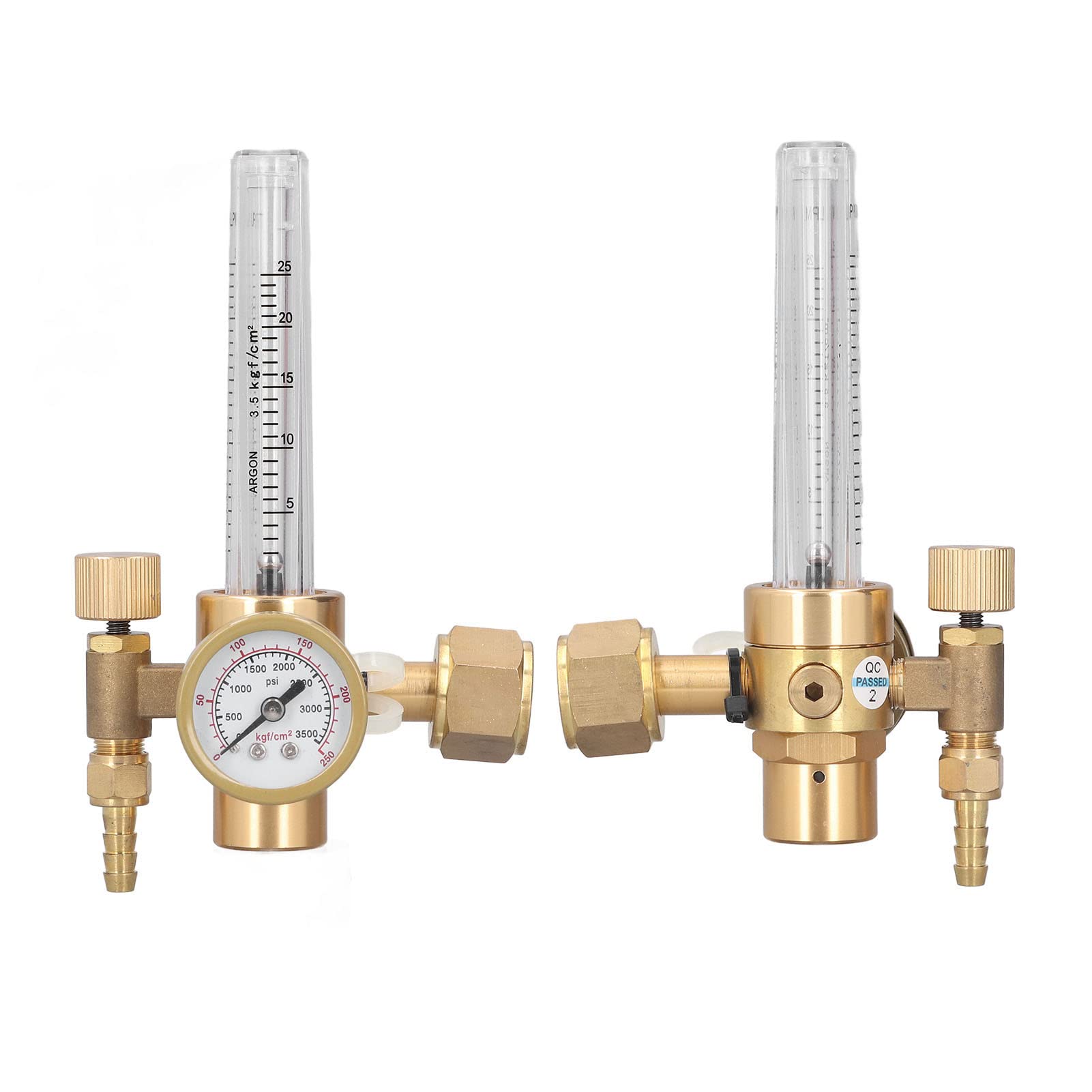 Yuecoom CO2 Argon Flow Meter Gas Regulator, Mig/Tig Flow Meter Regulator CO2 Argon Pressure Reducer Gauge Weld Flowmeter Full Copper
