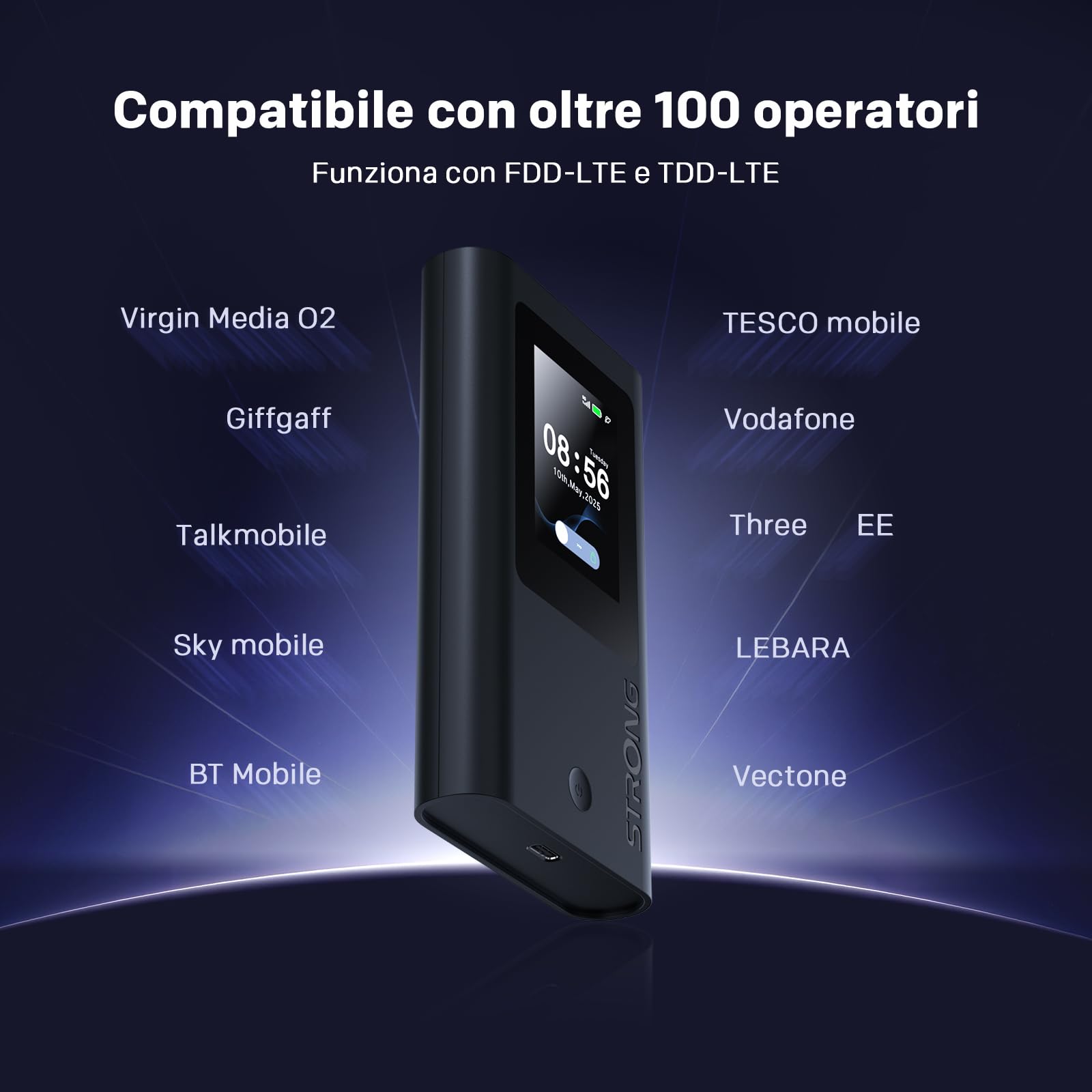 STRONG 5G+ HOPI Router 5G Portatile senza SIM fisica, WiFi 6 AX1800