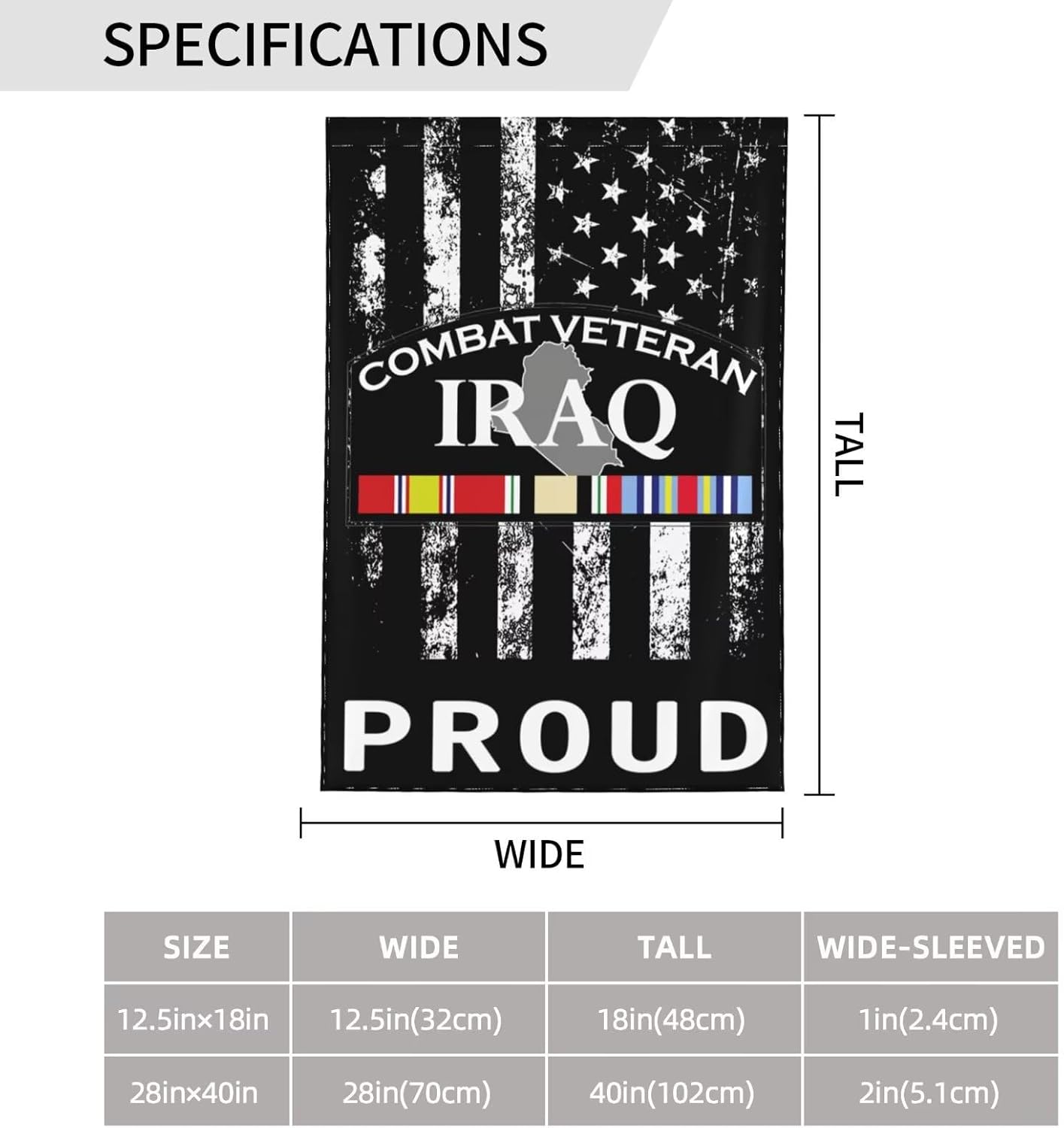 Iraq Combat Veteran Garden Flag Indoor Outdoor Yard Decoration Flag Garden Flags 28x40in