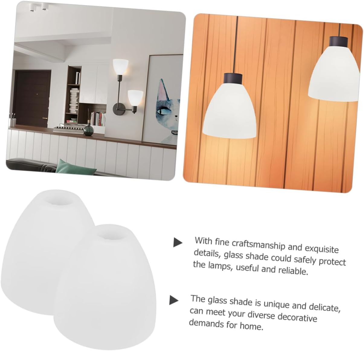 2pcs Replacement Glass Lampshade for Chandelier Frosted Design Easy to Install for Pendant Lighting and Wall Fixtures