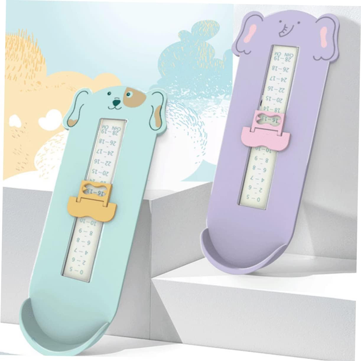 SHOWERORO Shoes Size Measurement Tool Baby Shoe Measuring Device Cartoon Elephant Colorful Accurate Enhance Shopping Experience
