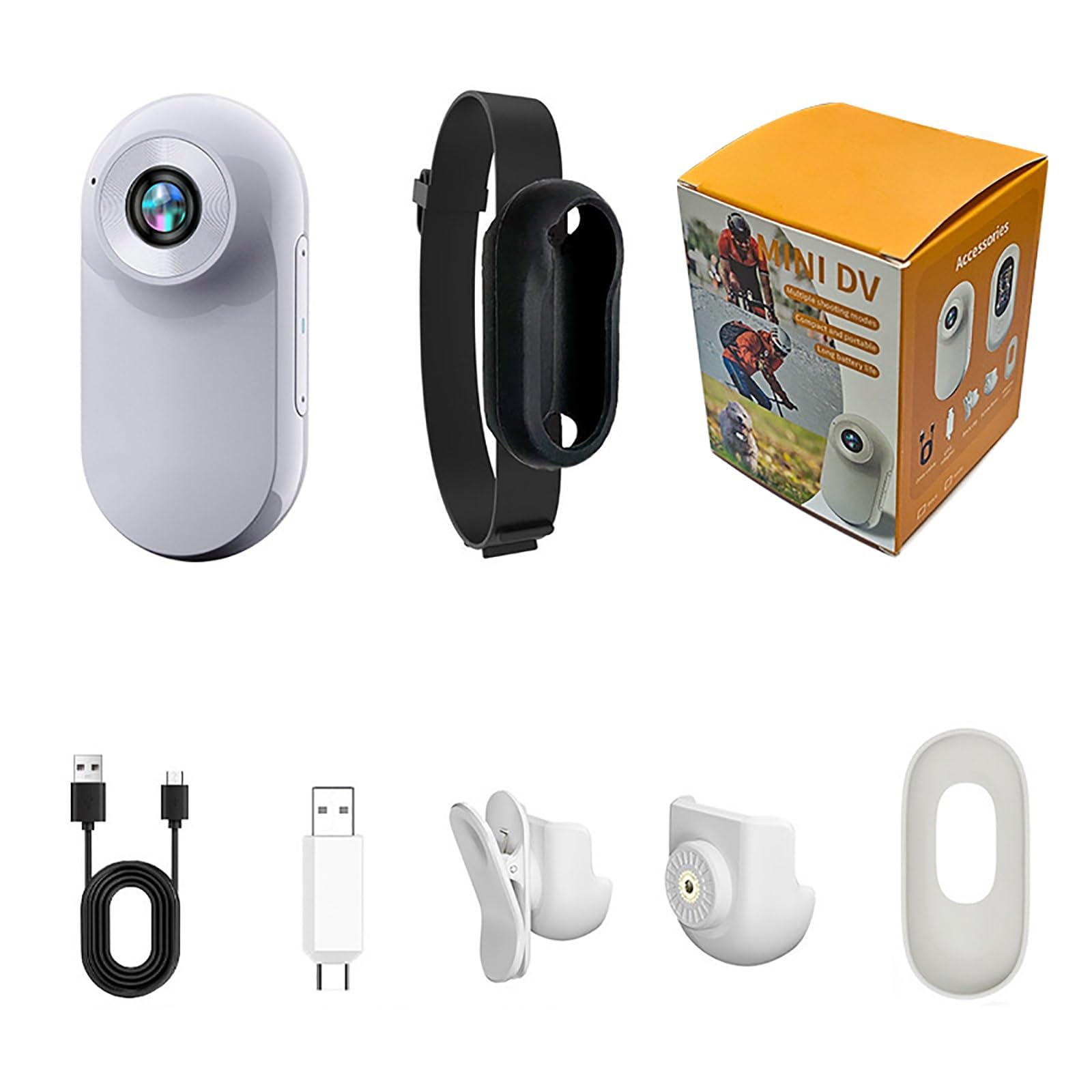 Sohodoo 1080P Mini Action Camera with Tiny Wide Lens, Built-in Battery, Magnetic Lanyard, Back Clip & Waterproof Case(Black)