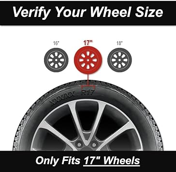 4-Pack of Gloss Black 5 Spoke 17' Wheel Covers