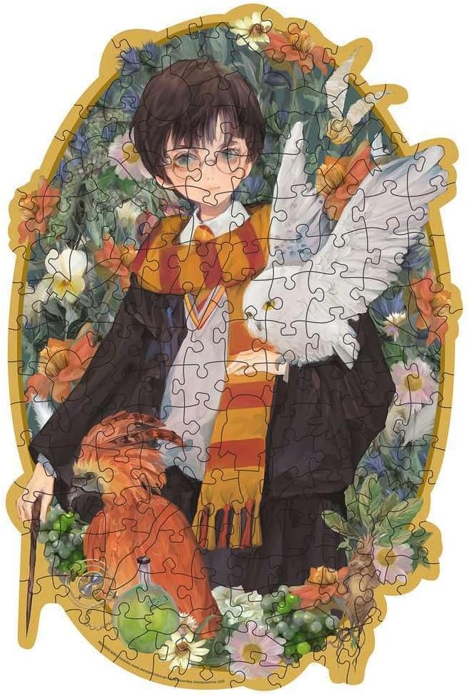 Ravensburger Wooden Puzzle 12001458 Harry Potter 150 Pieces Contour Wooden Puzzle with Sturdy, Individual Puzzle Pieces and 15 Small Wooden Figures = Whimsies, for Harry Potter Fans from 10 Years