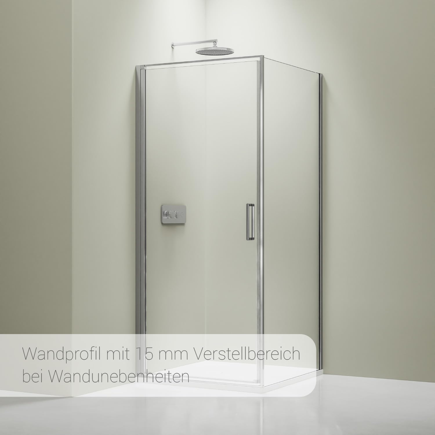 BERNSTEIN Kabina prysznicowa 90x100cm wysokość 195cm narożna kabina prysznicowa z wejściem od przodu NT416 szkło bezpieczne ESG 8 mm ze szkła przezroczystego z nano