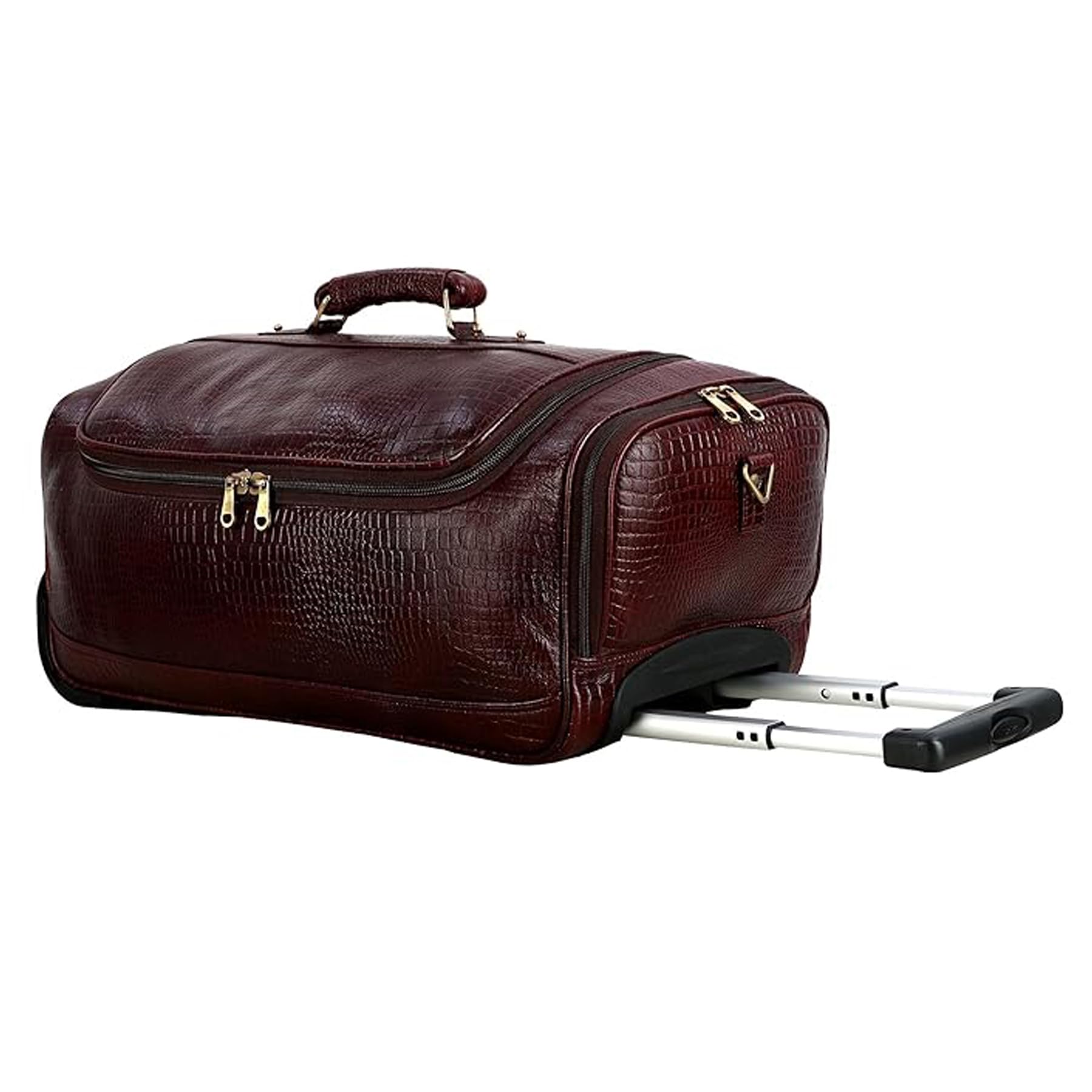Leather 23 Inch Cabin Size Softsided Travel Duffle Bag (C-Brown, L-58 X H-36 X W-26.5 Cm, Weight 2 Kgs)-image-24