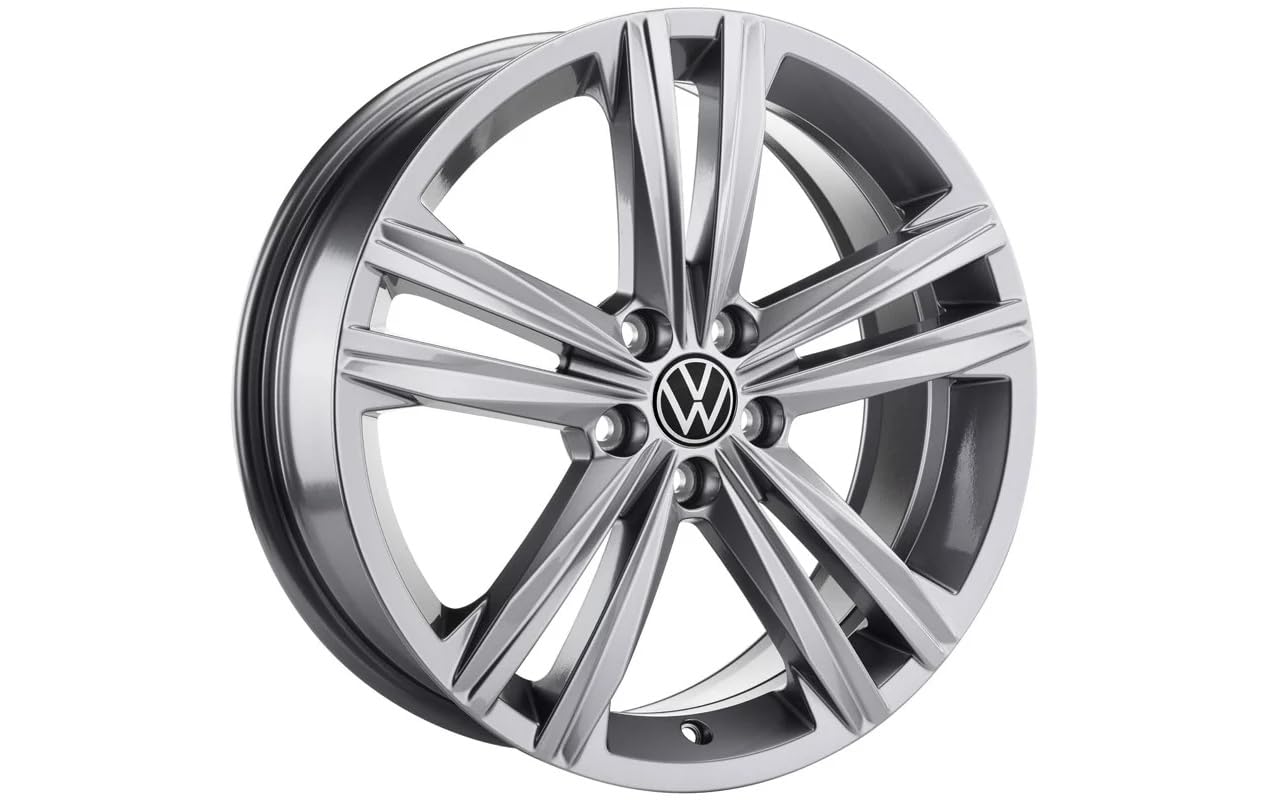 Volkswagen Sebring Cerchio in Lega, Alluminio, Grigio Metallizzato, 6,5J x 17 Pollici, 5 Fori, PCD 100mm, ET39, Ruota Leggera con Coprimozzo