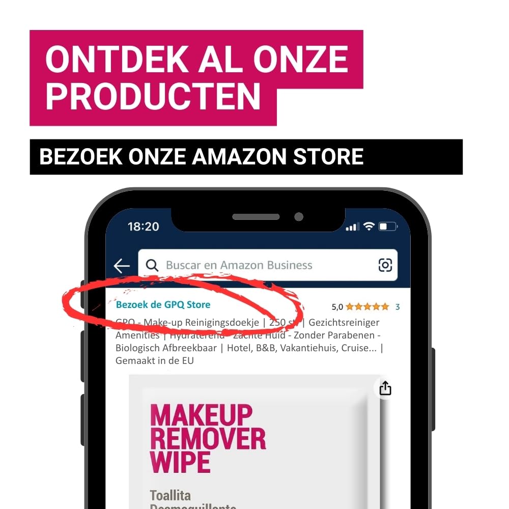 GPQ - Ściereczka do demakijażu do twarzy | Pudełko z 250 sztuk | Środki do mycia twarzy | Nawilżanie - Miękka skóra - Bez parabenów - Biodegradowalny | Mokre i jednorazowe | Hotel, AirBnB, Travel