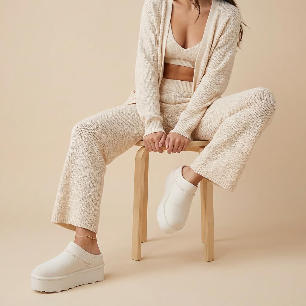 CUSHIONAIRE Huggy-2 Platform Slippers for Women, Cozy Genuine Suede Slip-On Ankle Boots for Indoor Outdoor Wear, Womens Slippers - Image 5