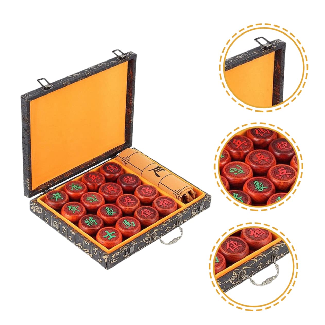 Alasum 1set Scacchi Cinesi Legno Per Adulti Include Tavola Legno Design Tradizionale Accessorio Per Gioco Casa e All Aperto Alta Stabilità e Resistenza