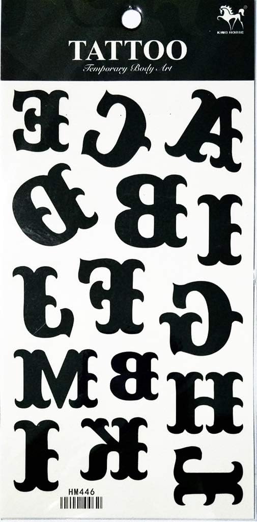 PP TATTOO 1 Sheet ABC letters English Alphabet School letters Temporary Tattoo for Women Girl Fake Tattoos Body Art Arm Jewelry Waterproof Tattoos Stickers Tattoos : Beauty & Personal Care