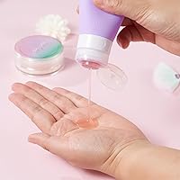 Vista 4 de INSFIT Botellas de viaje portátiles, recipientes a prueba de fugas aprobados por la TSA para artículos de tocador, accesorios recargables sin BPA