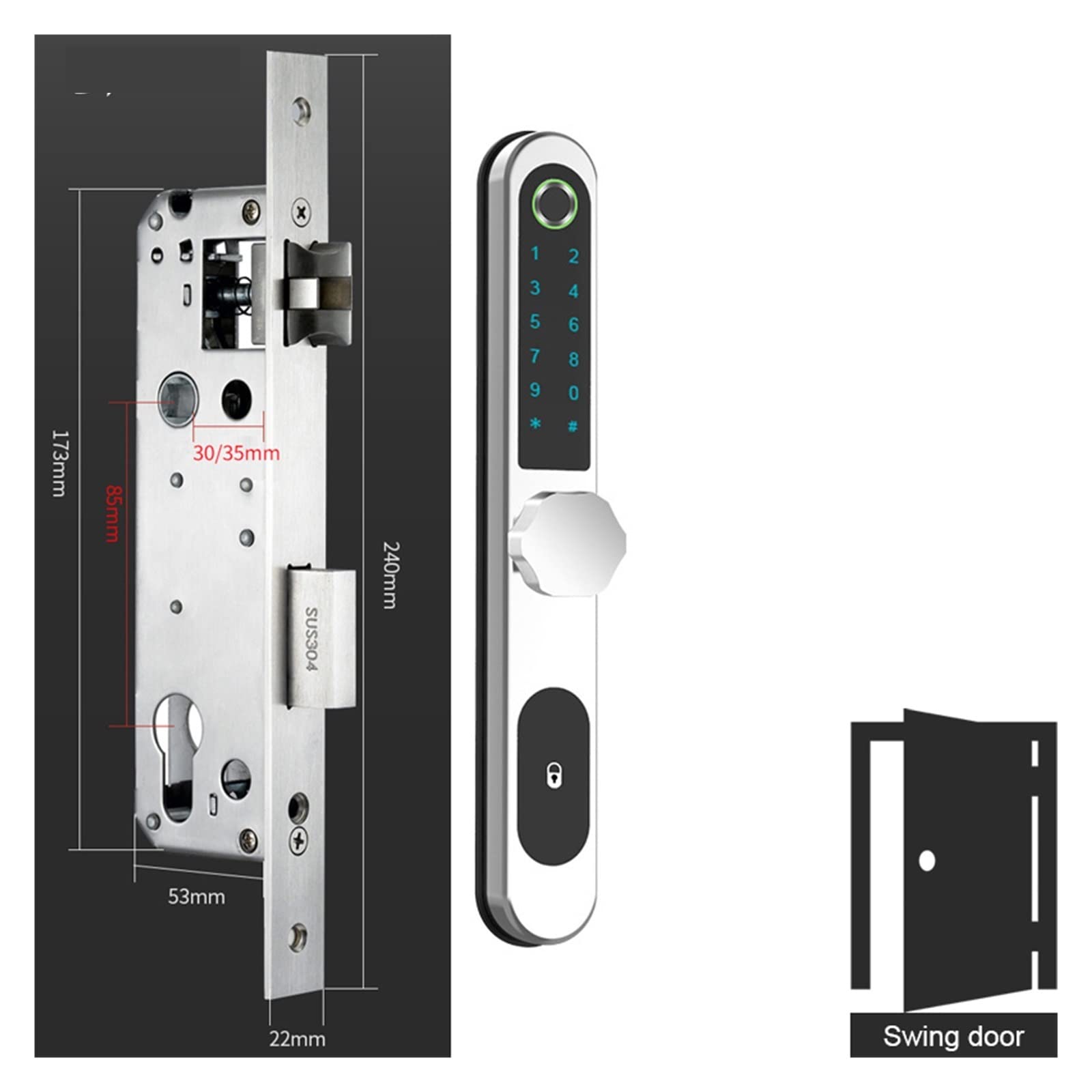 Smart Lock serrure intelligente BT avec poignée biométrique