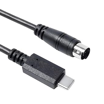 USB-C to Mini-Din 7 Pin Male Cable Compatible with IK Multimedia iRigSeries, Compatible with HD, HD-A, Keys, I/O 25, I/O49, MIDI 2, Pro, Pro Duo, Pro Duo I/O, Pro I/O, Stream USB-C to Min Din, 1.8M